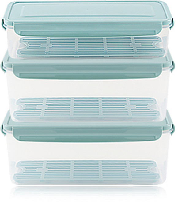 나누담 제오닉 물받이 밀폐용기, 1세트, 1.7L+ 3L(2P)