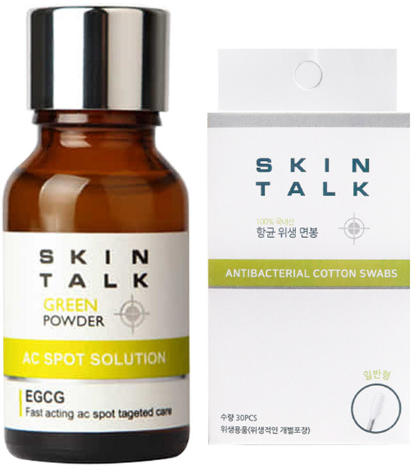 스킨톡 그린파우더 트러블스팟 앰플 16ml + 면봉 30p, 1개