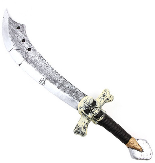 파티해 대형 해적 칼 스펀지, 실버, 1개