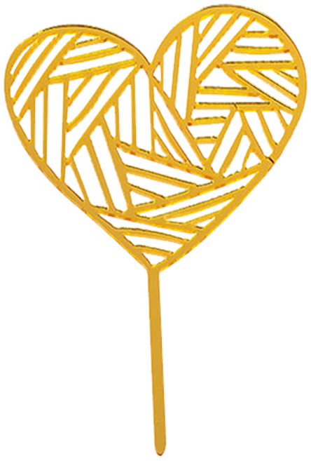 파티팡 러브 데코 하트 쉐어 케이크 토퍼, 골드, 10개