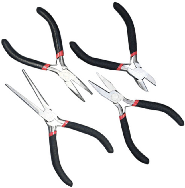 OON 다용도 수공구 4종 세트 A타입, 니퍼 + 펜치 + 롱노우즈 2종, 1세트