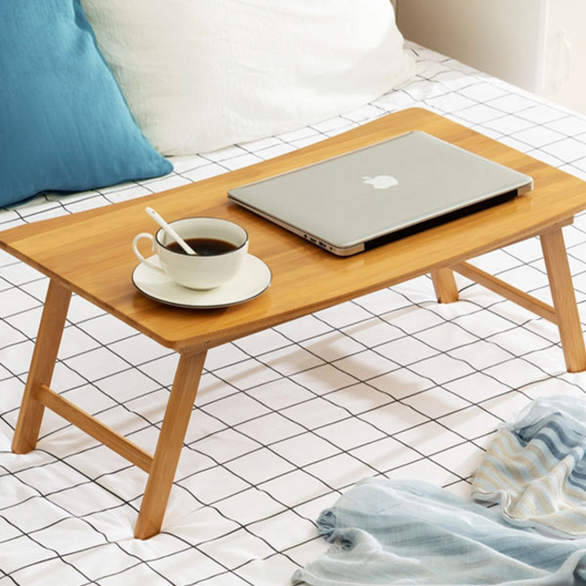 가팡 원목 타원형 접이식 책상 중형 B, 우드