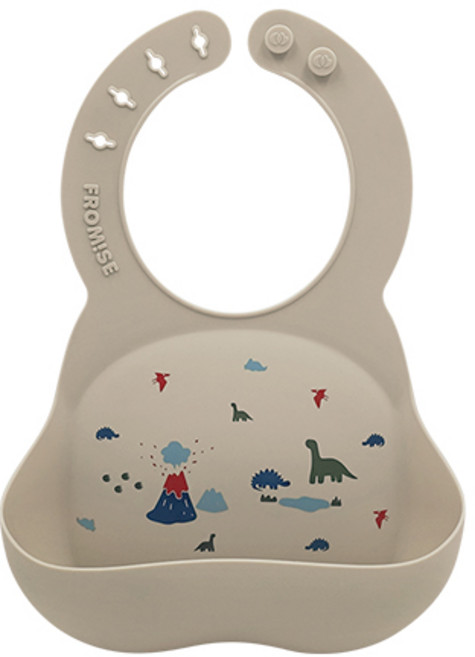 프로미스 실리콘 턱받이, 다이노, 1개입, 1개