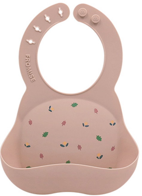 프로미스 실리콘 턱받이, 빈티지가든, 1개입, 1개