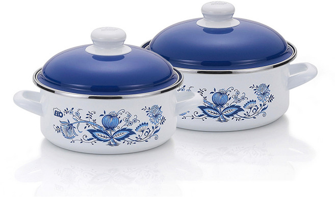 ELO 쯔비벨 인덕션 법랑 냄비세트 낮은형 2개, 혼합색상, 양수냄비 18cm + 20cm, 1세트