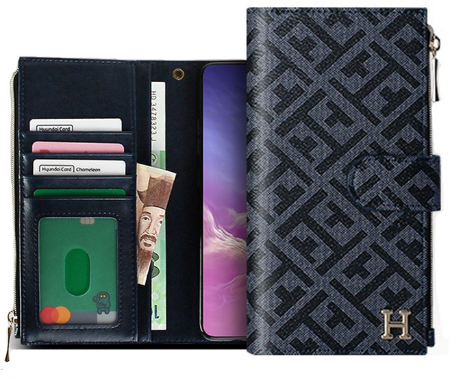 우리미라클 레전드 지퍼 다이어리 휴대폰 케이스 + 핸드 스트랩 N981