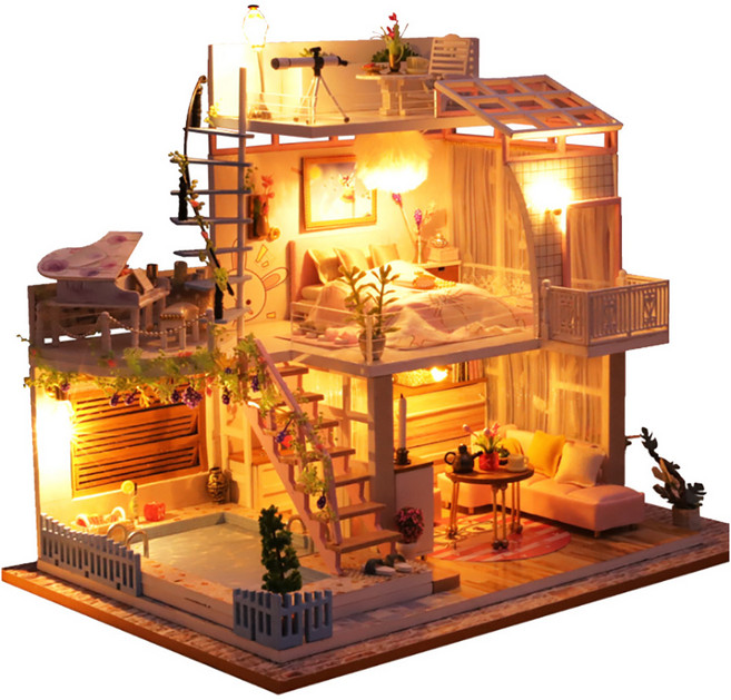 꼬미딜 DIY 미니어처하우스 대형 39 잠깐의 만남 + 제작도구, 혼합색상, 1세트