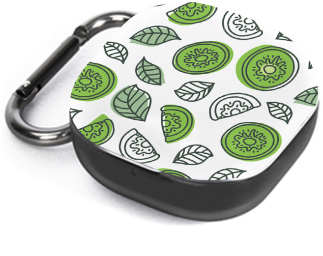 누아트 버즈라이브/버즈프로/버즈2 디자인 하드케이스, 잎사귀키위패턴