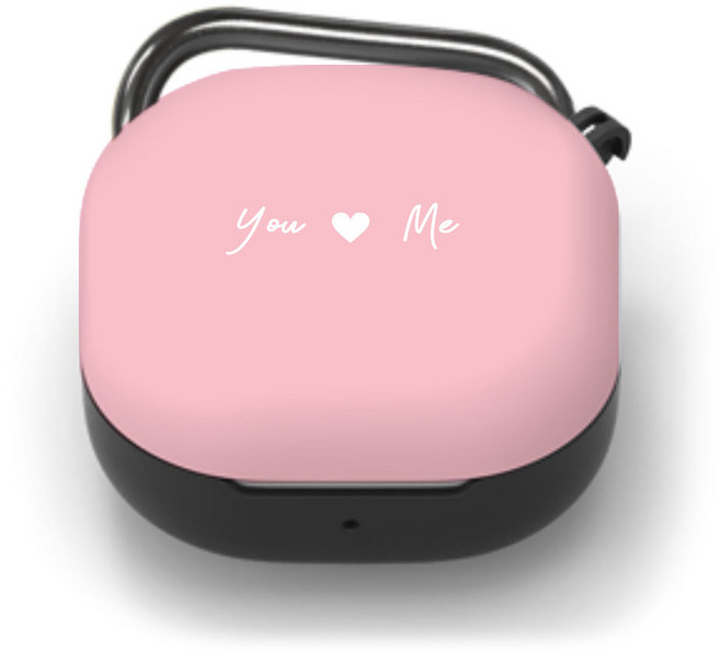 누아트 버즈라이브/버즈프로/버즈2 디자인 하드케이스, 러브유앤미 핑크, 1개