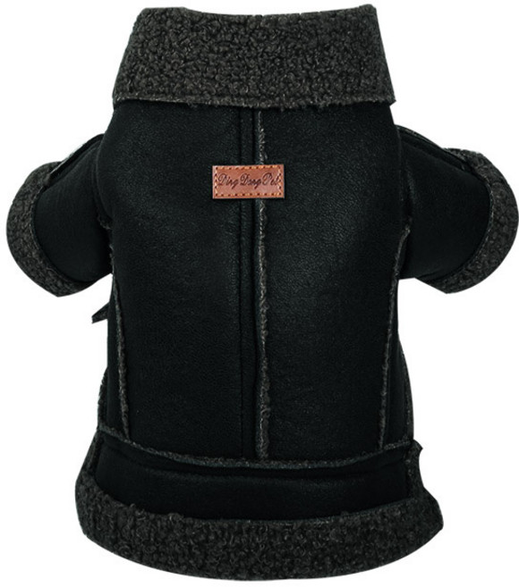 딩동펫 반려동물 양털자켓, 블랙, 1개