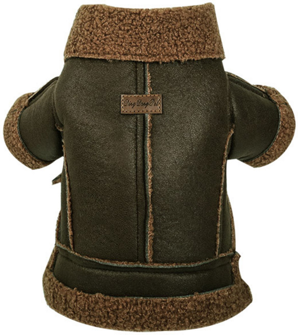 딩동펫 반려동물 양털자켓, 카키, 1개