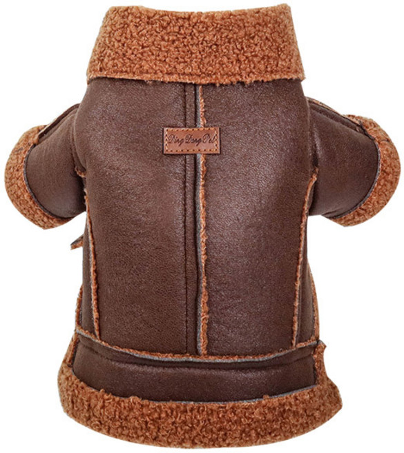 딩동펫 반려동물 양털자켓, 브라운, 1개