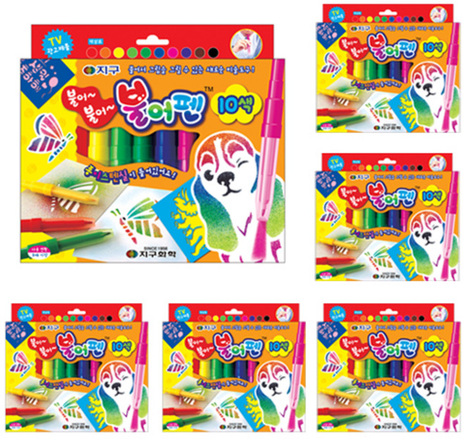 地球化學 吹吹畫筆, 10色, 6套