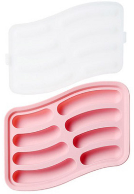 사이즈별 핫도그 실리콘몰드 8구, 핑크, 1개