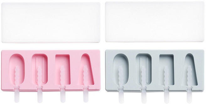 아이스크림 실리콘스틱몰드 2종 세트, 블루, 핑크, 1세트