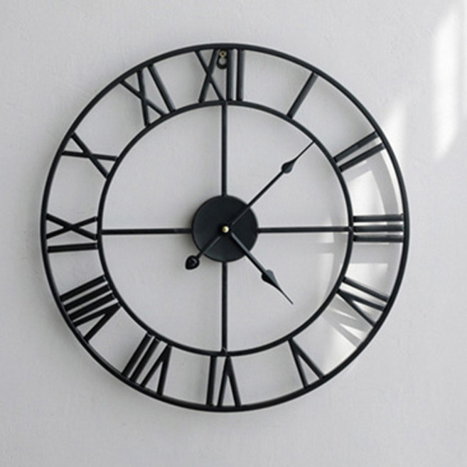 미스모네 모드 철재 대형 벽시계 L, 블랙