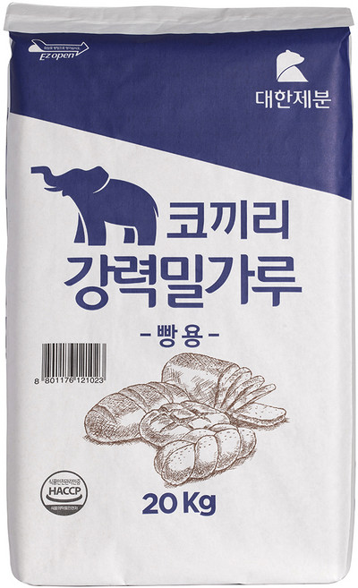대한제분 코끼리 빵용 강력 밀가루, 20kg, 1개