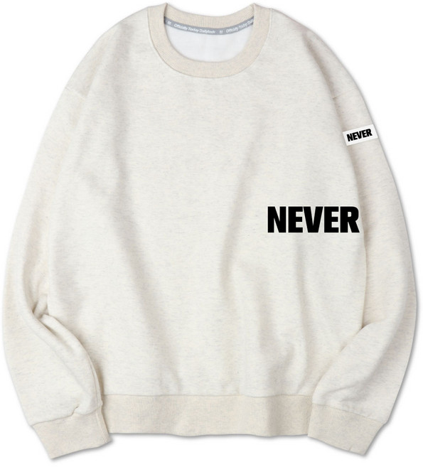 벤힛 NEVER 세미 오버핏 특양면 빅사이즈 맨투맨