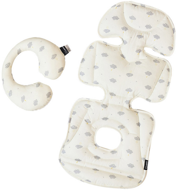 에시앙 클라우드 유모차 라이너 목쿠션 세트, 아이보리, 1개
