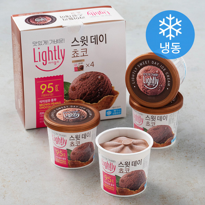 라이틀리 스윗데이 쵸코 아이스크림 (냉동), 130ml, 4개입, 1개