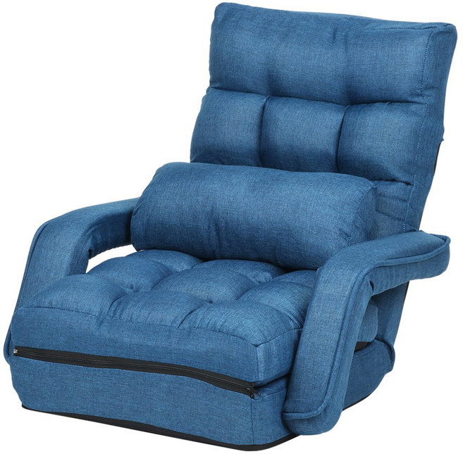 도리퍼니처 티암 1인 소파형 좌식의자, 블루, 1개