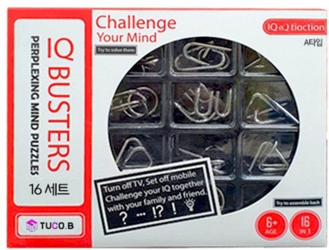 투코비 캐스트 퍼즐 IQ 버스터즈 16종 세트 A타입, 16피스, 1개
