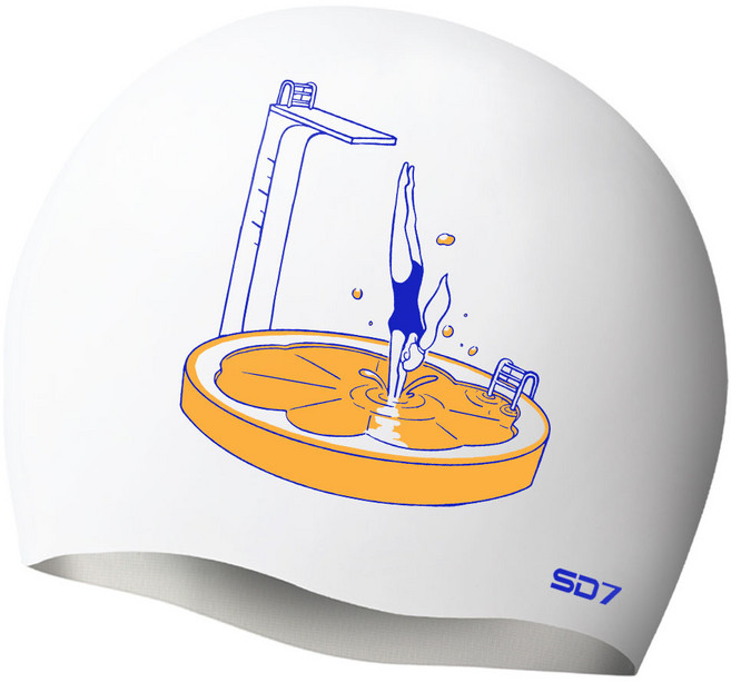 SD7 실리콘수모 오렌지다이빙 SGL-CA299, WHT