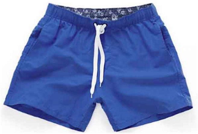 남성용 3부 비치 반바지, 블루