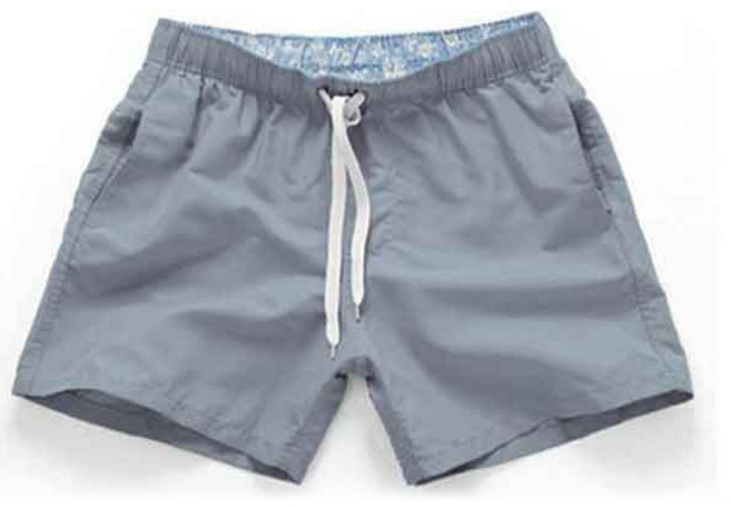 남성용 3부 비치 반바지, 그레이