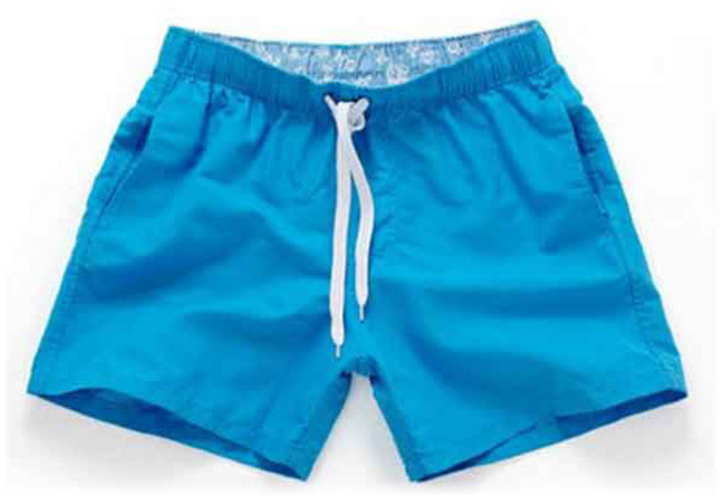 남성용 3부 비치 반바지, 스카이블루