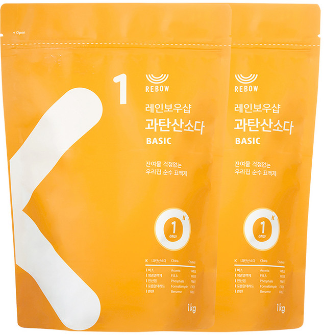 레인보우샵 과탄산소다 베이직, 1kg, 2개