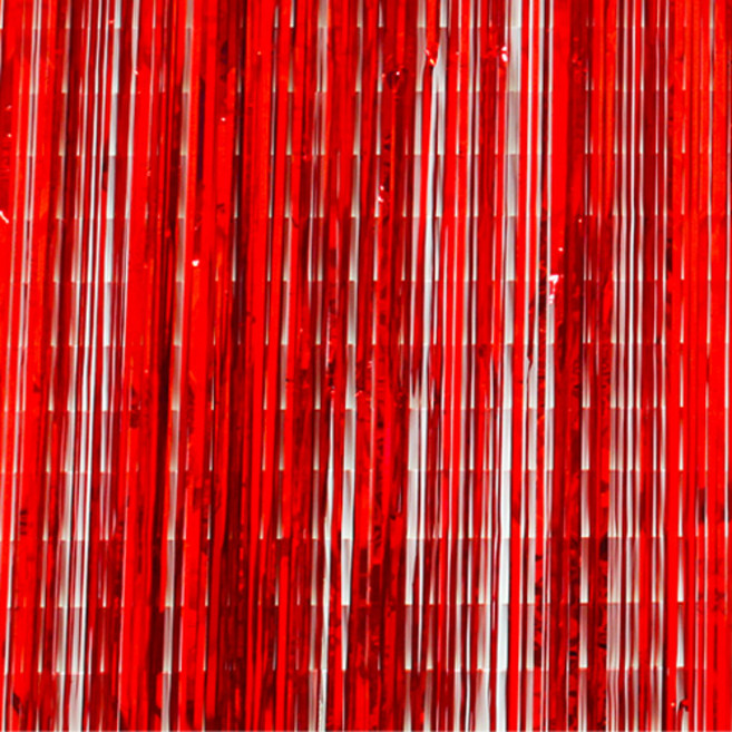 와우파티코리아 파티 은박커튼 5p, 레드