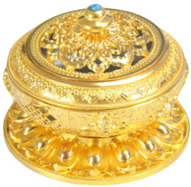 더플로우 가정용 인센스 콘 원형 향로, 골드