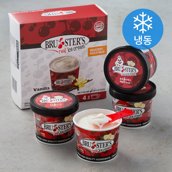 부르스터스 미니컵 아이스크림 바닐라 (냉동), 100ml, 4개입, 1개