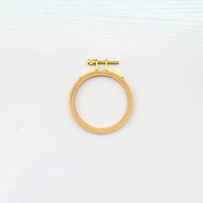 더스타일 원목 원형 십자수틀 7.5cm, 혼합색상, 1개
