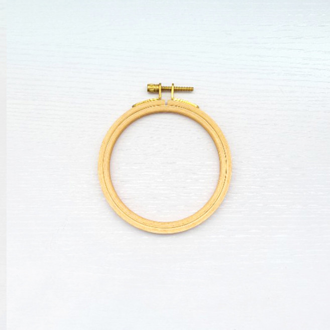 더스타일 원목 원형 십자수틀 10.5cm, 혼합색상, 1개