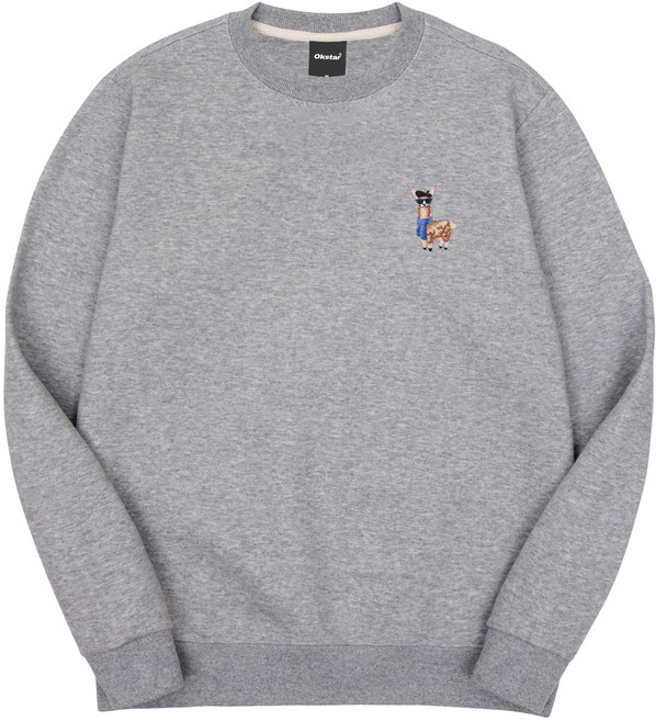 옥스타 남녀공용 알파카 자수 특양면 맨투맨 0SSP015