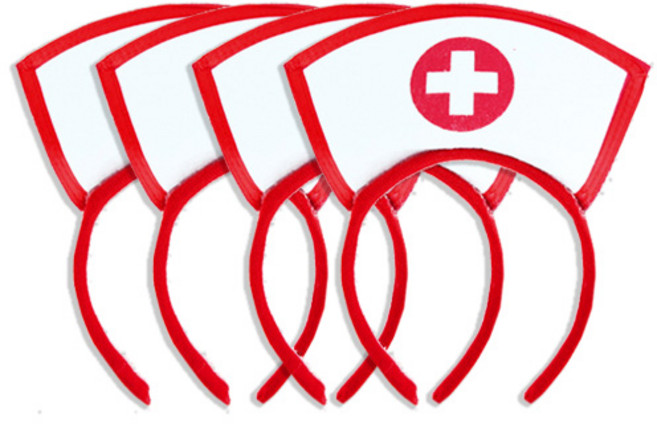 섹시 간호사 머리띠, 혼합색상, 4개