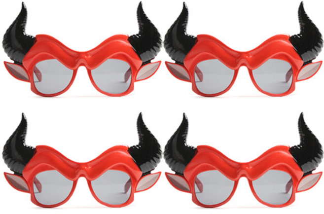 할로윈 악마 안경, 혼합색상, 4개