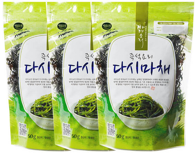 바다소리 즉석요리 다시마채, 50g, 3개