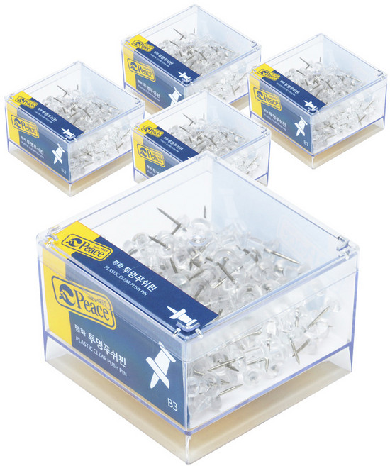 피스코리아 B3 투명푸쉬핀, 5개입, 1개