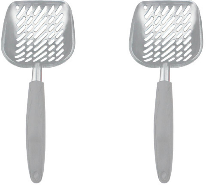 건우코리아 알루미늄 고양이 화장실 모래삽 2p, 그레이