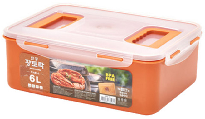 황토락 진공밀폐 김치통, 6L, 1개