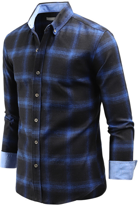 다꾸앙 남성용 겨울 멘토스 체크 긴팔 기모셔츠 C08D14_sp2216