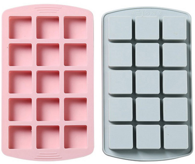 실라콘 몰드 15구 2p 세트, 블루 + 핑크, 1세트