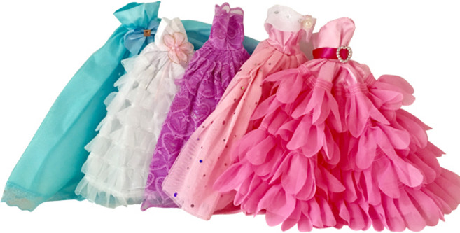 芭比娃娃洋裝5件組, 1套, 多色