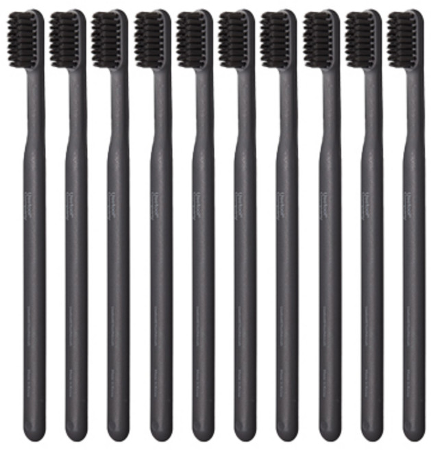 유즈툴컴퍼니 미세모 칫솔 + 캡 세트 블랙, 1세트, 10개입