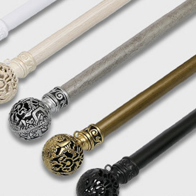 창안애 엔틱 커튼봉 25mm, 실버