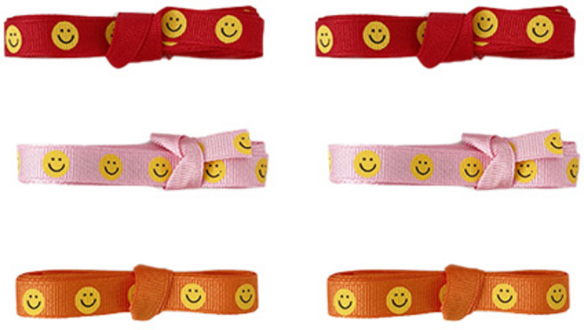 스마일 단면골지 리본끈 폭 1cm 3종 x 2p세트, 오렌지, 핑크, 레드, 200cm