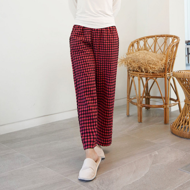 테라우드 여성용 면 9부 주머니바지